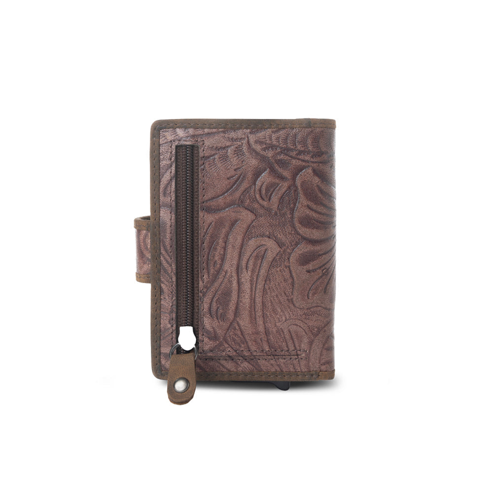 Porte-cartes en cuir Myra Laredo Trail, coloris Noyer Fumé
