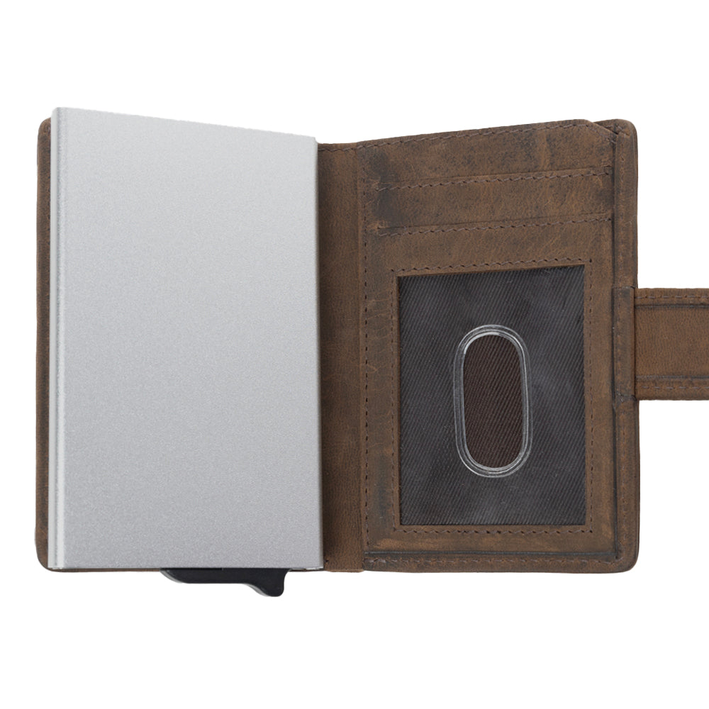 Porte-cartes en cuir Myra Laredo Trail, coloris Noyer Fumé