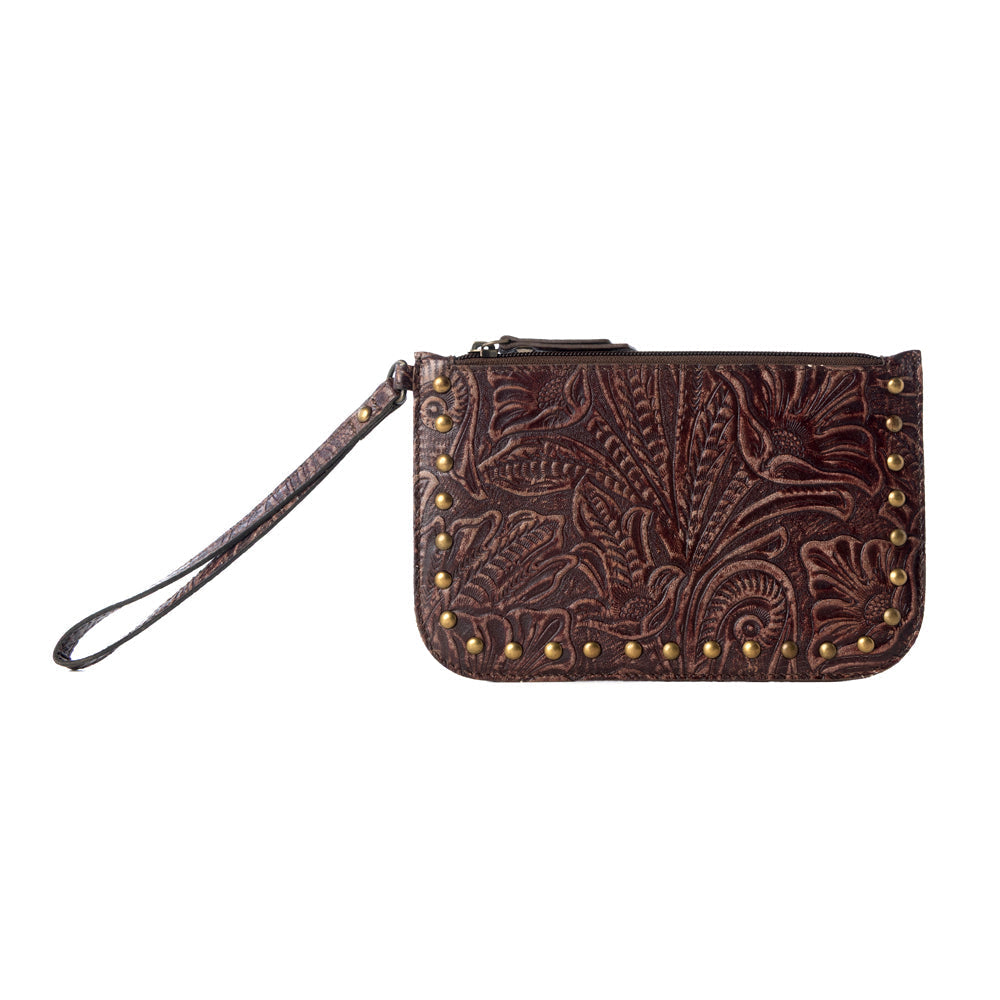 Portefeuille occidental Myra Petalwild pour femmes en marron avec détails en relief