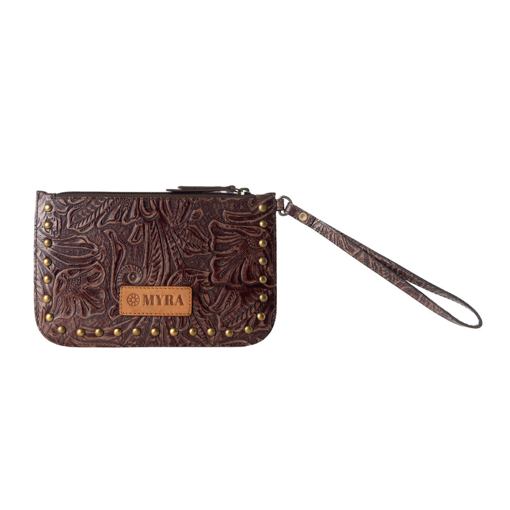 Portefeuille occidental Myra Petalwild pour femmes en marron avec détails en relief