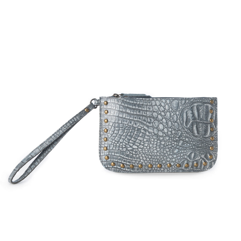 Portefeuille occidental Myra Petalwild pour femme en sauge bleue avec détails gaufrés