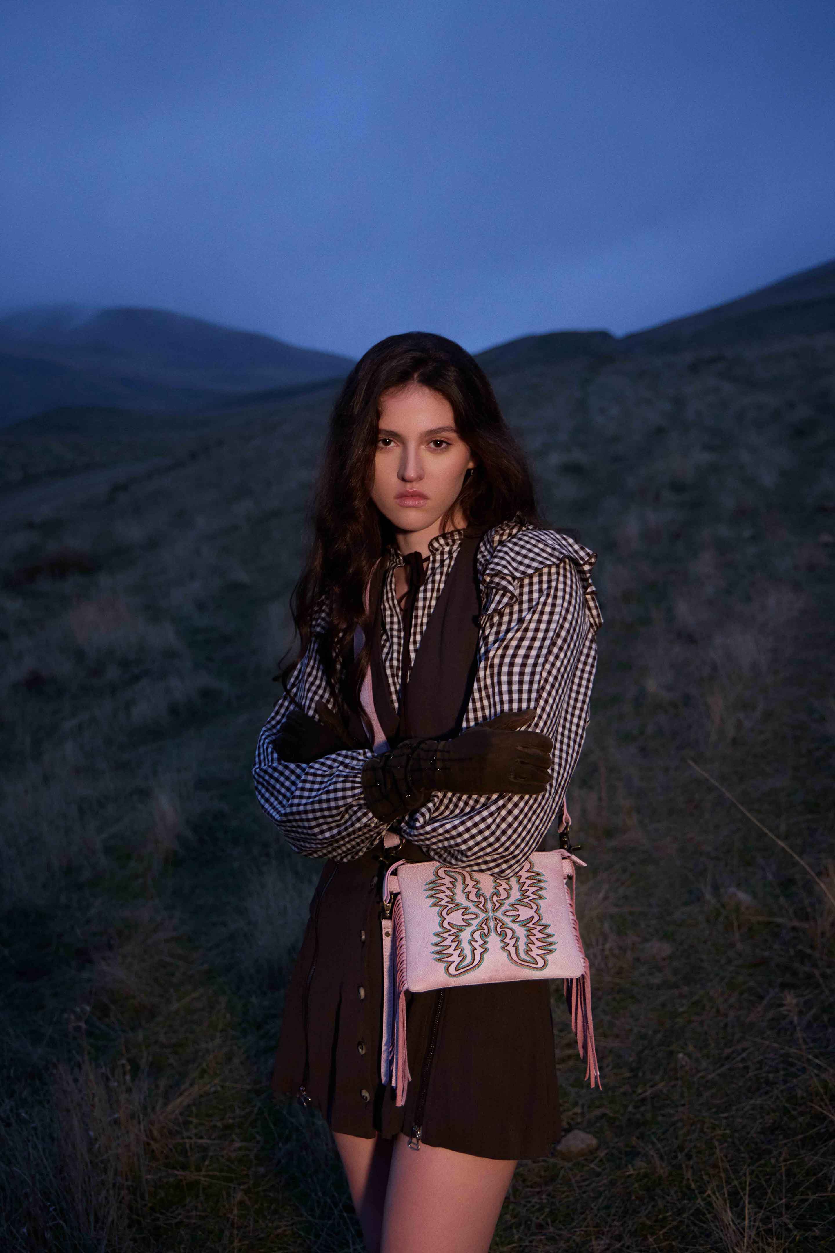 Sac en cuir à franges Myra ThunderFly rose blush Sundown