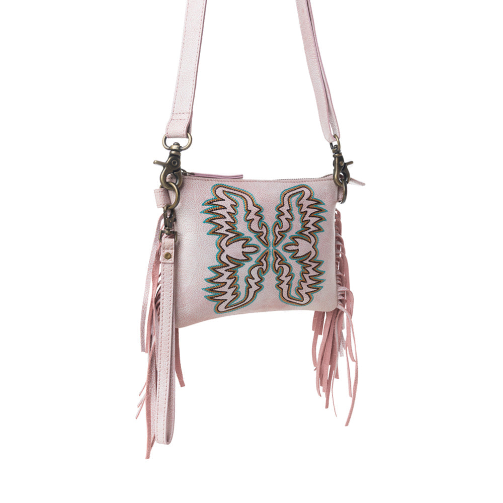 Sac en cuir à franges Myra ThunderFly rose blush Sundown