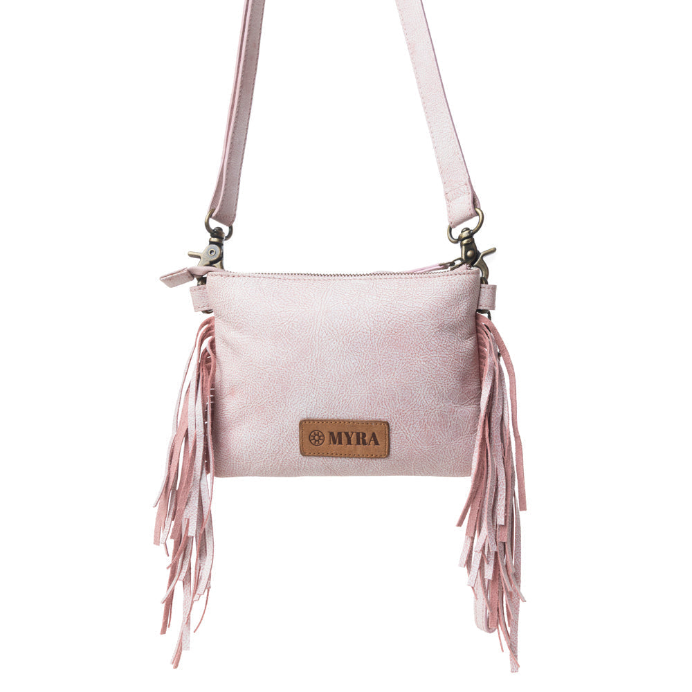 Sac en cuir à franges Myra ThunderFly rose blush Sundown