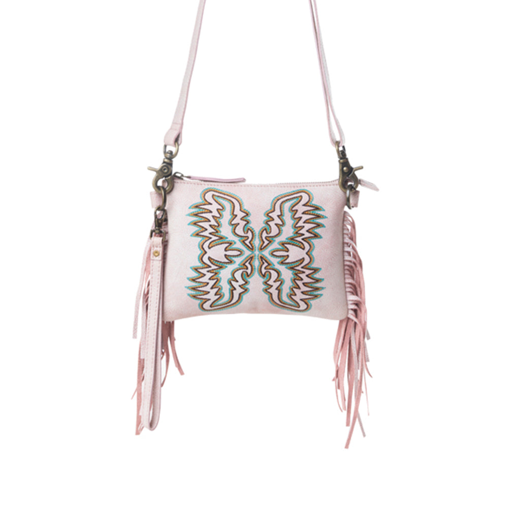 Sac en cuir à franges Myra ThunderFly rose blush Sundown
