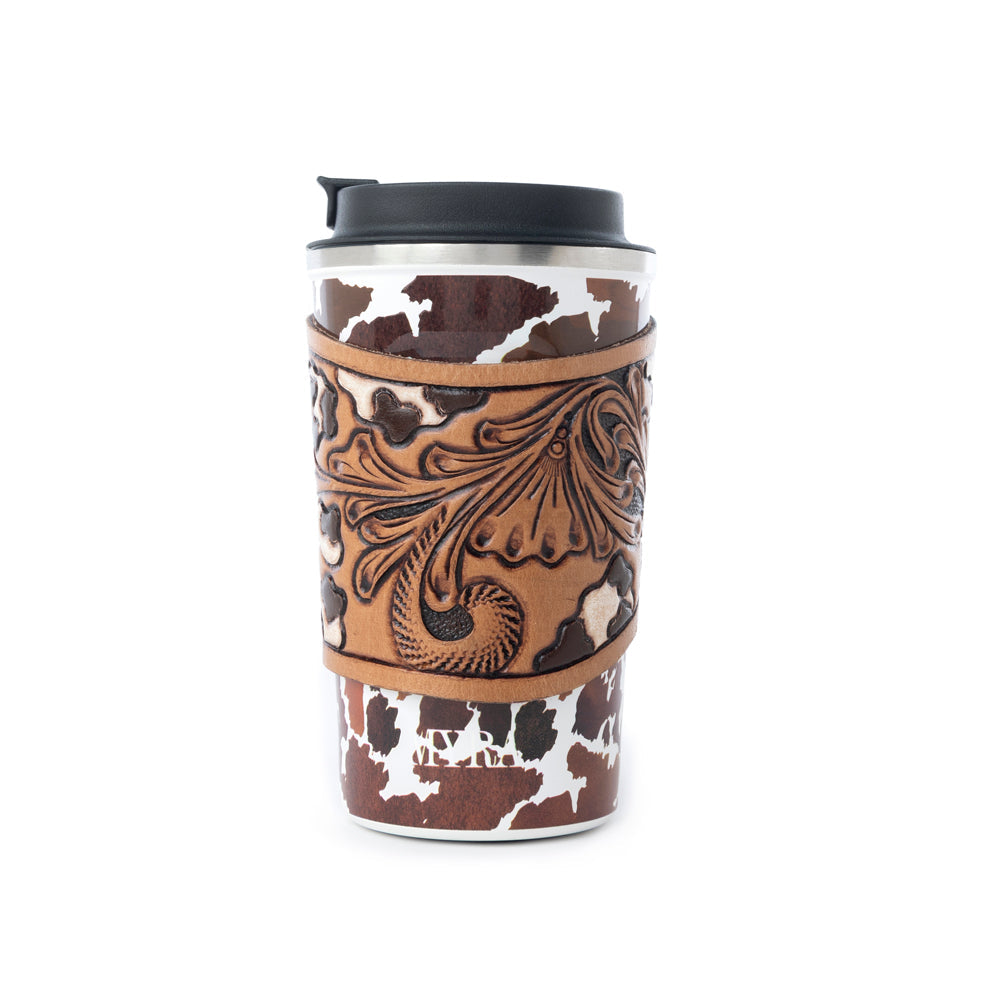 Mug en acier inoxydable Western Trail Brew, imprimé léopard marron
