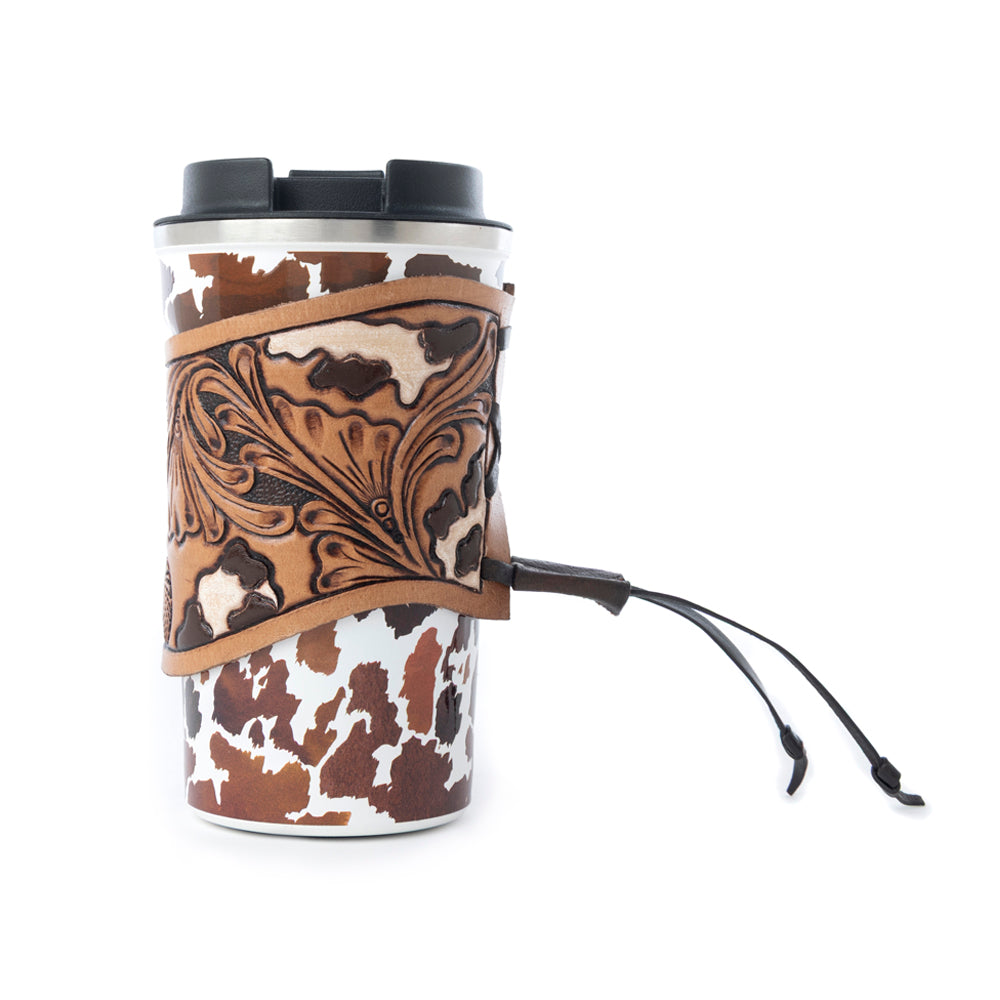 Mug en acier inoxydable Western Trail Brew, imprimé léopard marron