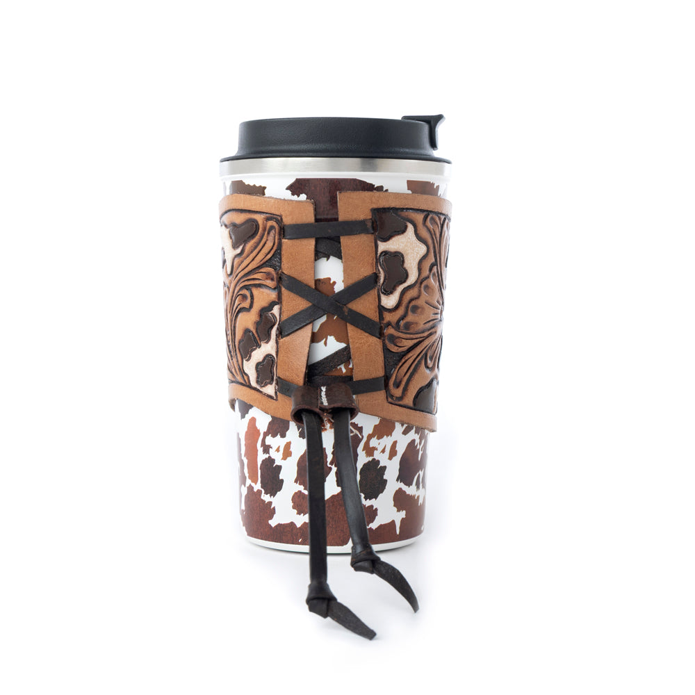 Mug en acier inoxydable Western Trail Brew, imprimé léopard marron