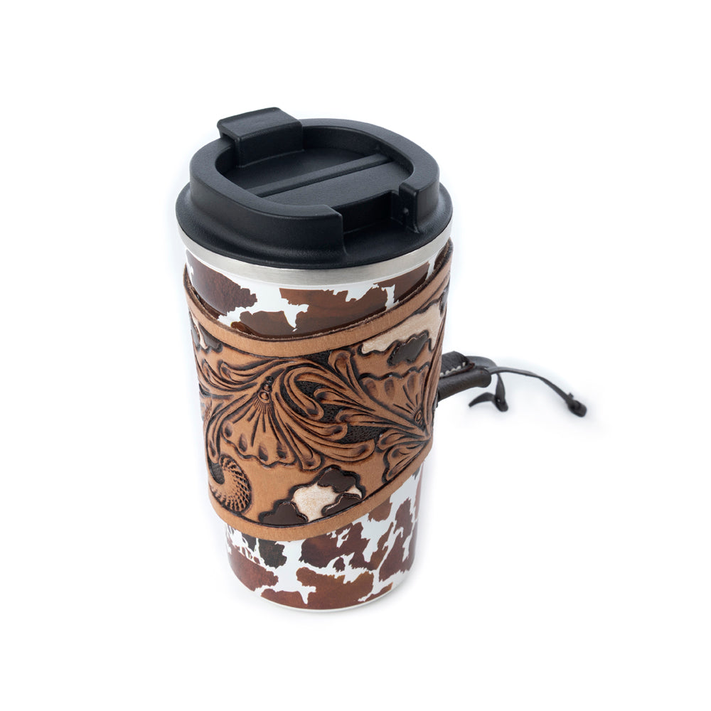 Mug en acier inoxydable Western Trail Brew, imprimé léopard marron