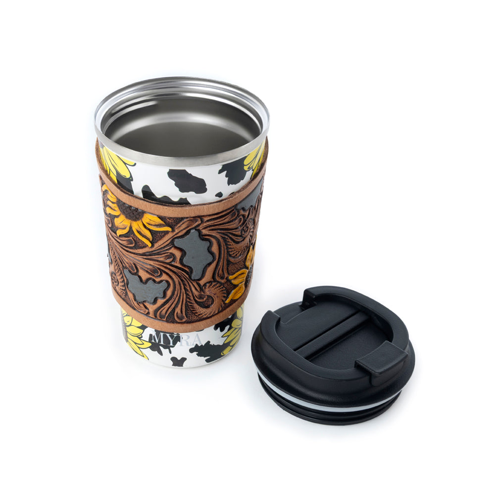 Mug en acier inoxydable Western Trail Brew, jaune tournesol