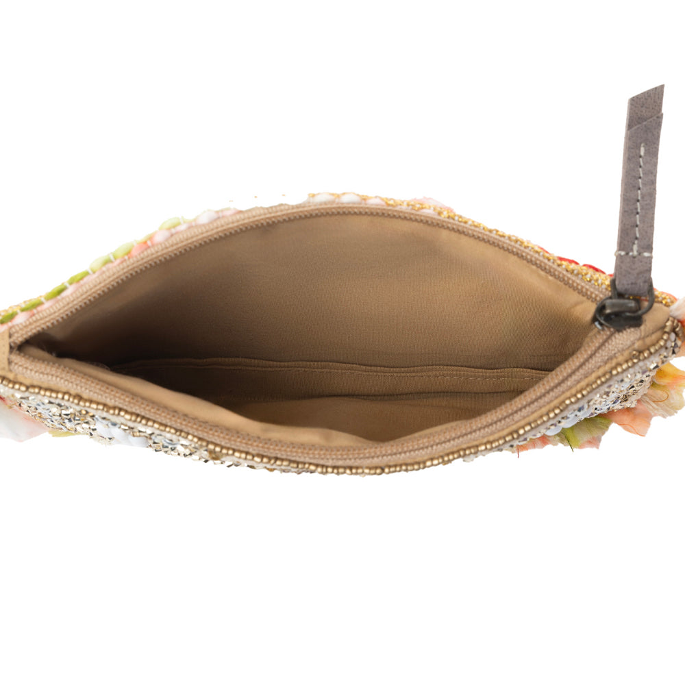 Pochette perlée Myra Eye of the Storm coloris Gold Gaze