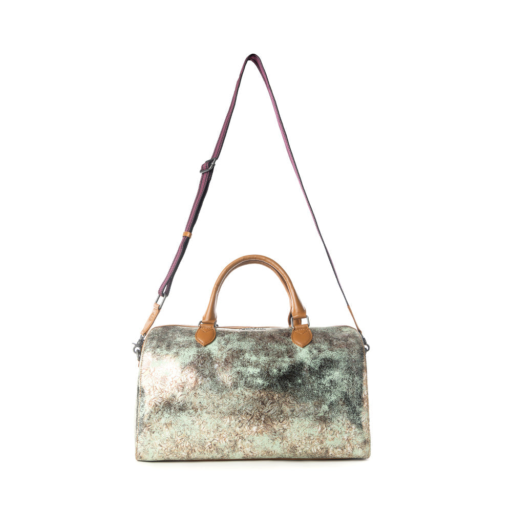 Sac polochon en cuir à imprimé serpent Echo de Myra Ranger pour homme, coloris sauge délavée