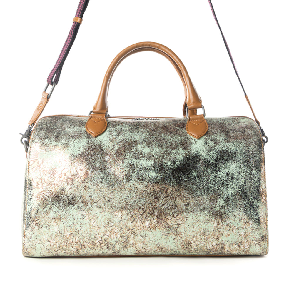 Sac polochon en cuir à imprimé serpent Echo de Myra Ranger pour homme, coloris sauge délavée