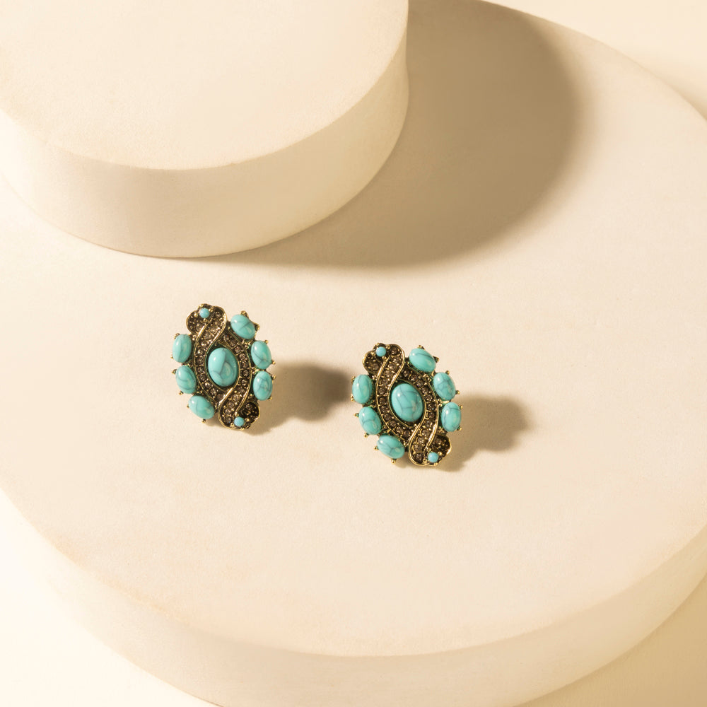 Puces d'oreilles Myra Sage Wind en turquoise du désert