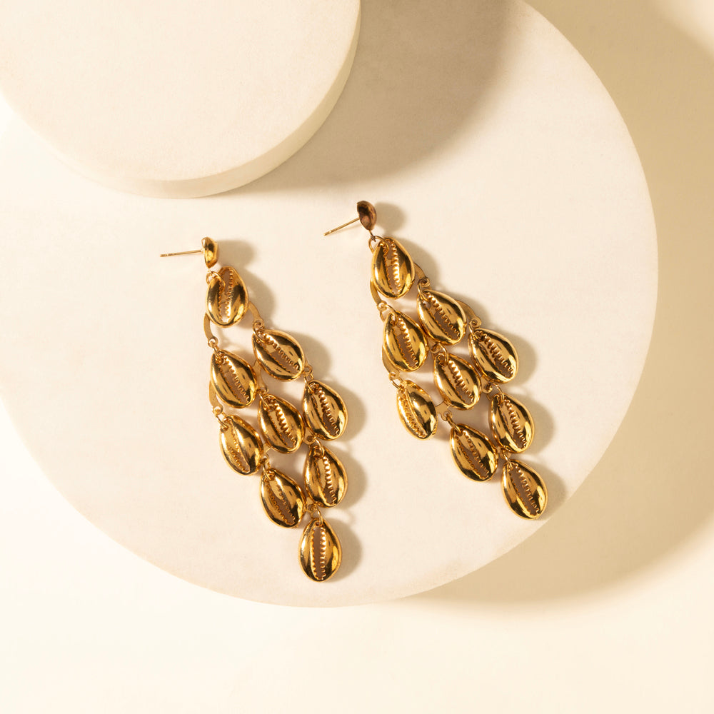 Boucles d'oreilles Myra Shell de la collection Desert Tide