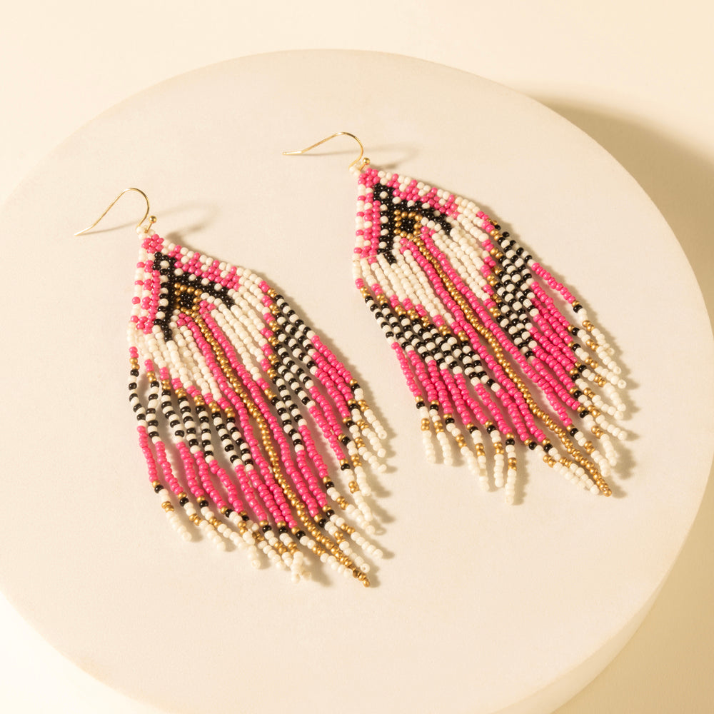 Boucles d'oreilles Myra Wildloom Chevron Goutte en Rose poudré