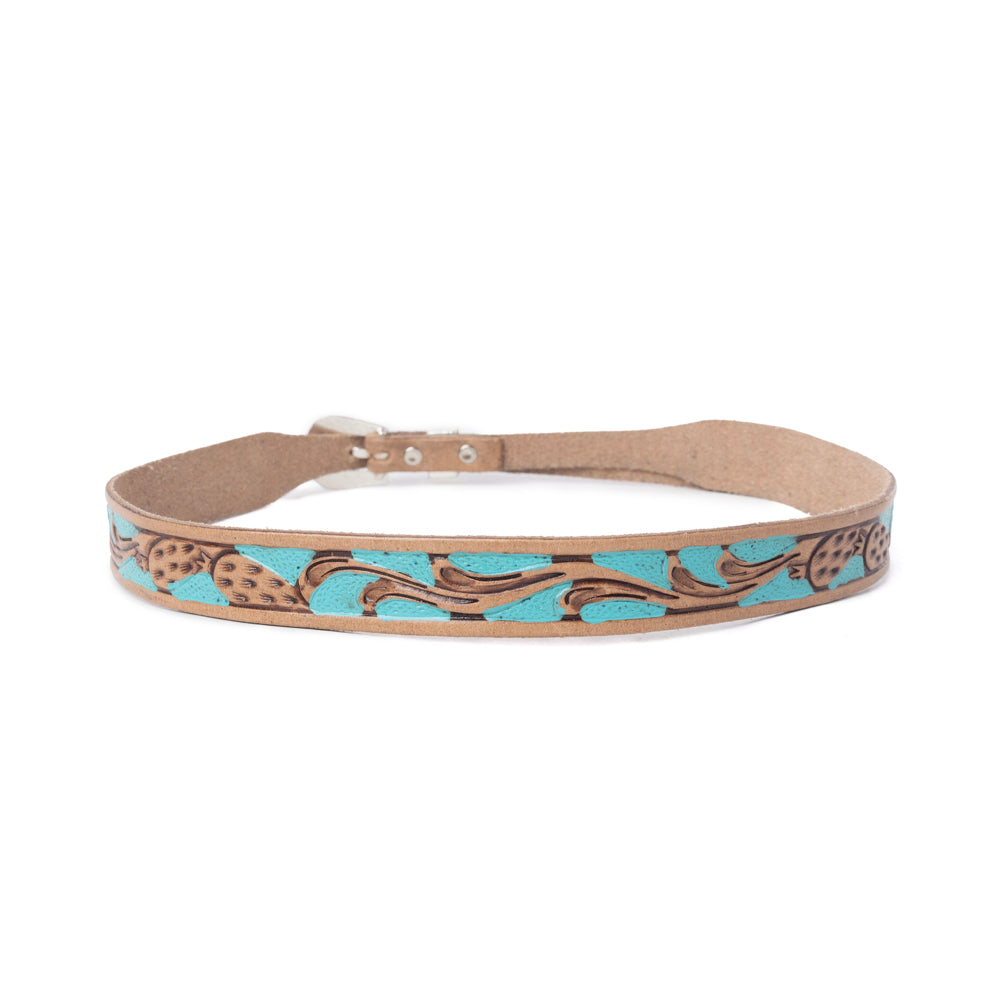 Ceinture de chapeau Myra Blue Mesa en cuir western
