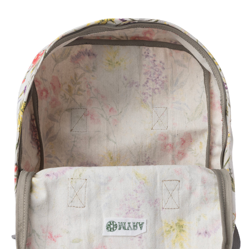 Sac bandoulière Myra Pine Meadow en coton et cuir, coloris Garden White