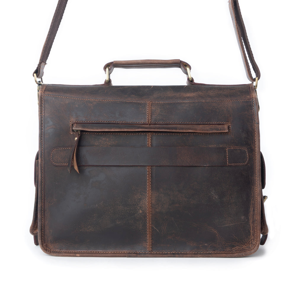 Sacoche d'ordinateur portable en cuir Myra Dust Creek modèle Saddle Ember