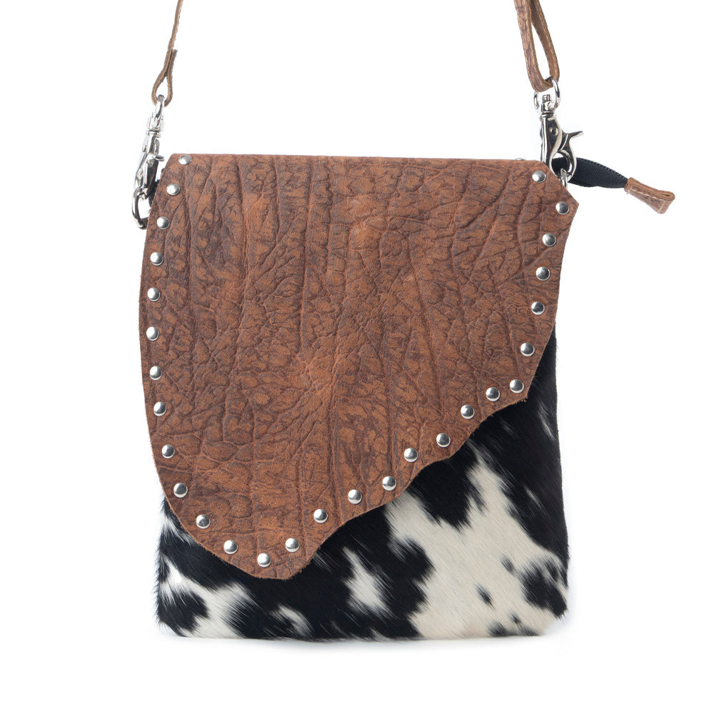 Sac Myra Stonebrook en toile et cuir de vachette à motif tacheté ivoire