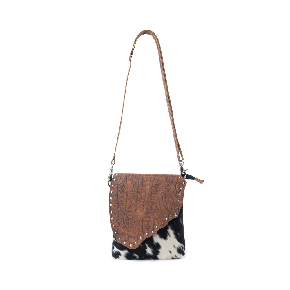 Sac Myra Stonebrook en toile et cuir de vachette à motif tacheté ivoire