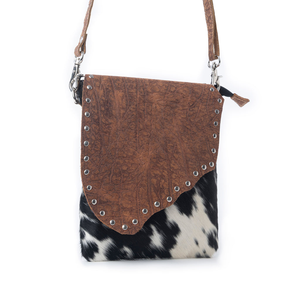 Sac Myra Stonebrook en toile et cuir de vachette à motif tacheté ivoire