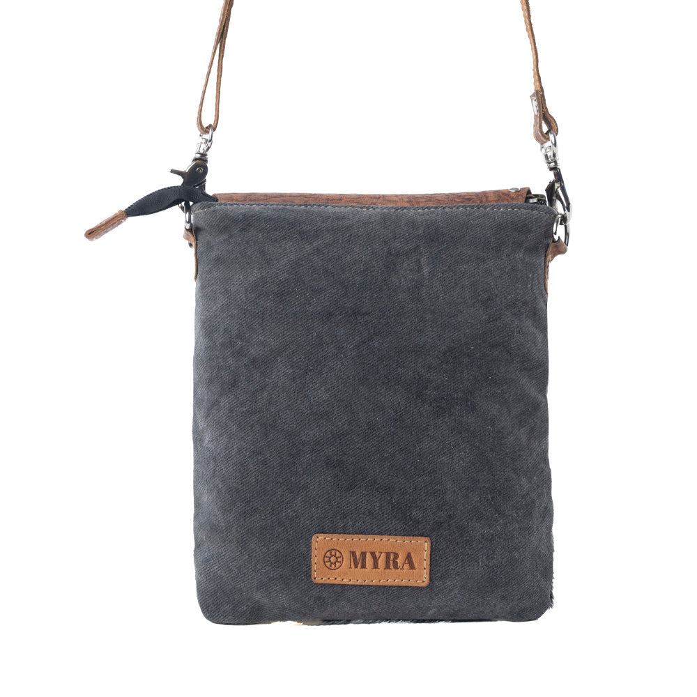 Sac Myra Stonebrook en toile et cuir de vachette à motif tacheté ivoire