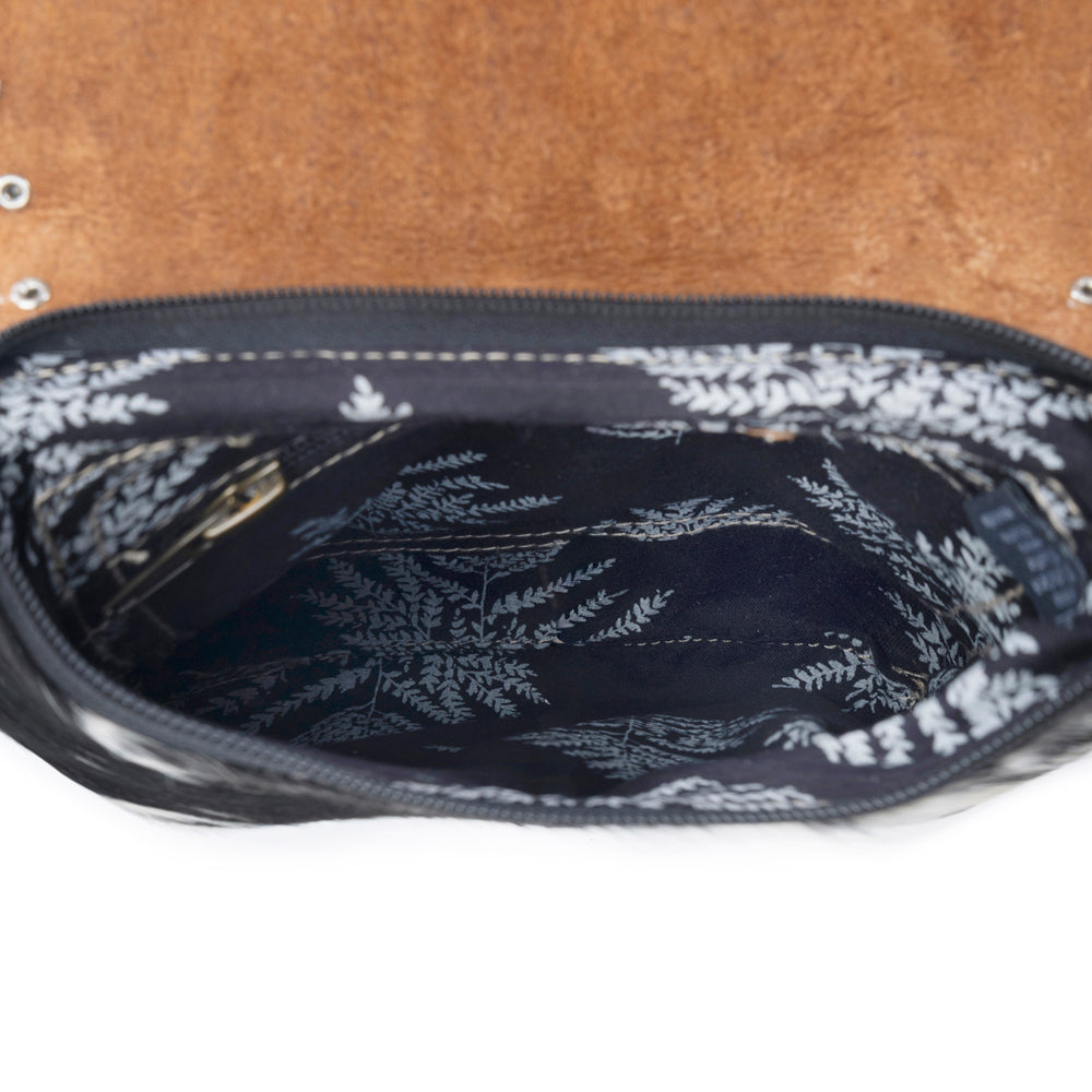 Sac Myra Stonebrook en toile et cuir de vachette à motif tacheté ivoire