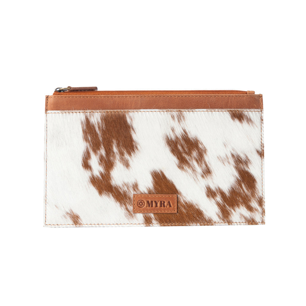 Pochette en cuir Hairon Myra Hayride pour femmes, marron