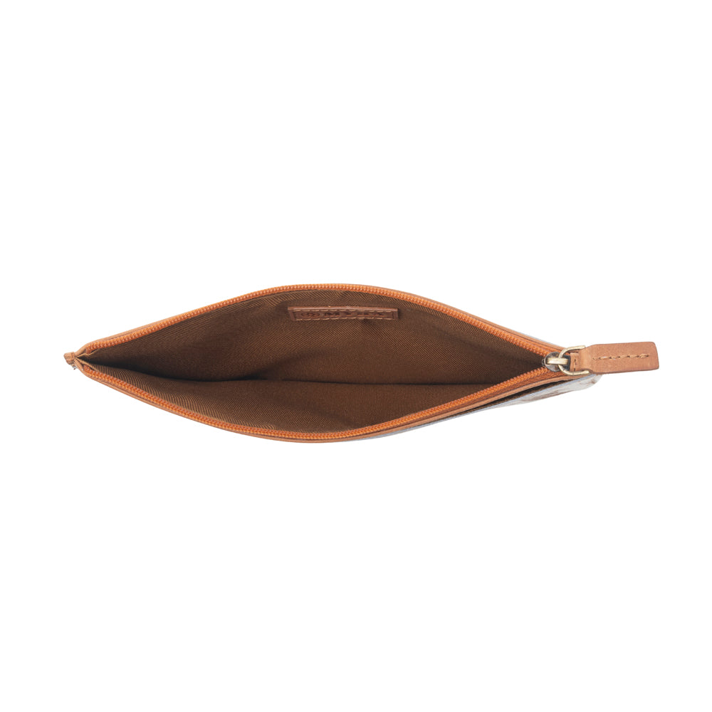 Pochette en cuir Hairon Myra Hayride pour femmes, marron