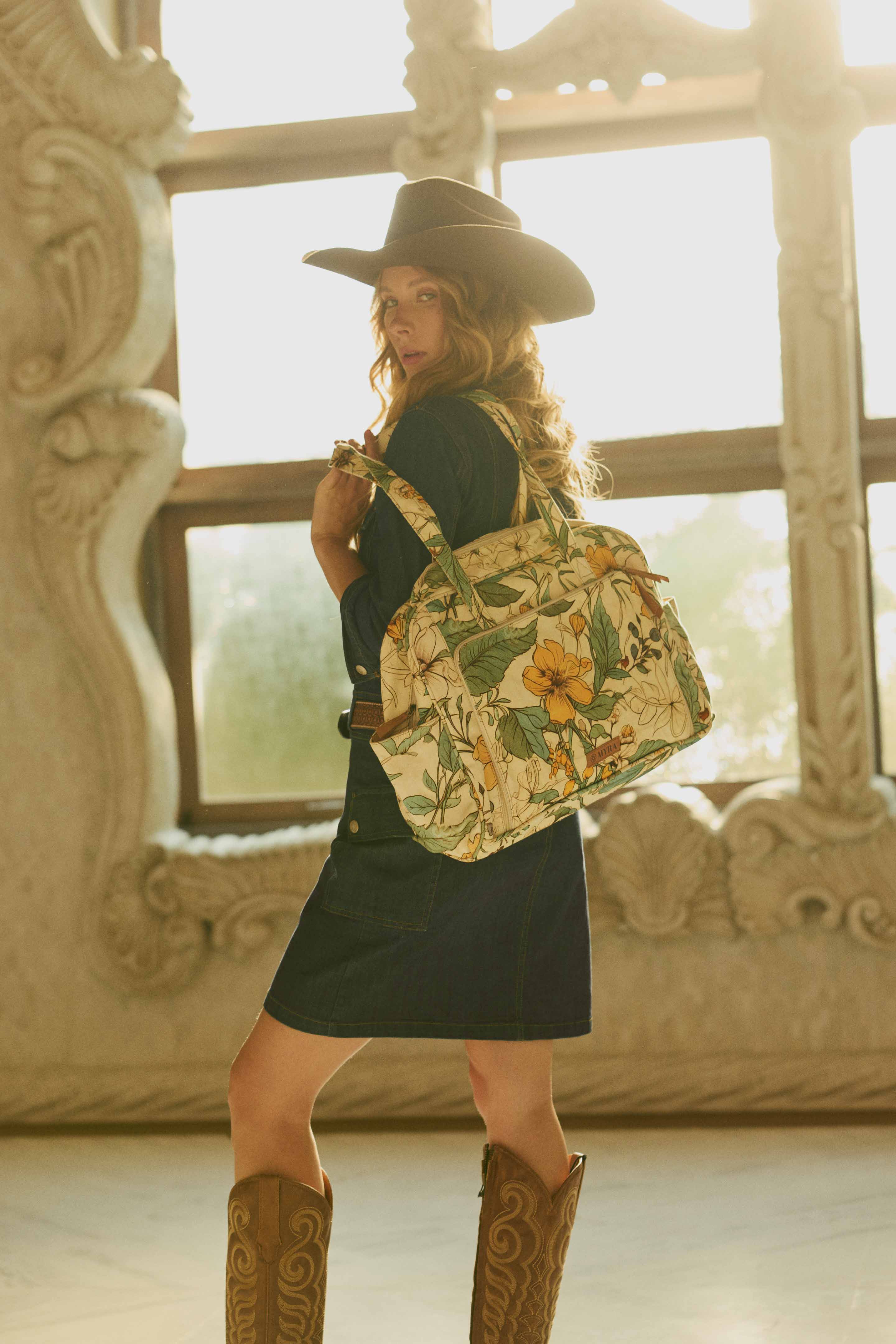 Sac à langer Myra Sunnyfield en coton Ocre Fougère