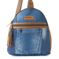 Sac banane Myra Bluejean pour femme, bleu denim avec poche avant