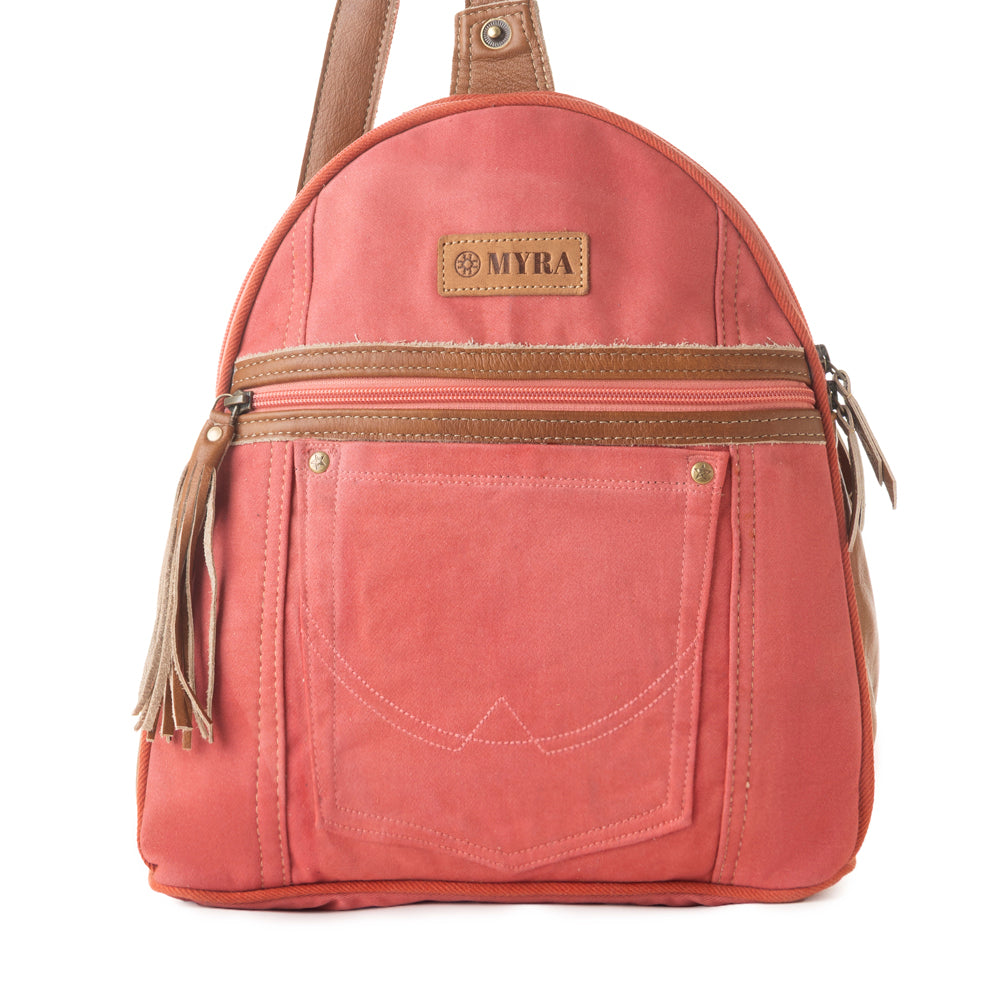 Sac banane Myra Bandit en jean pour femme, couleur rouille, avec toile et poche avant