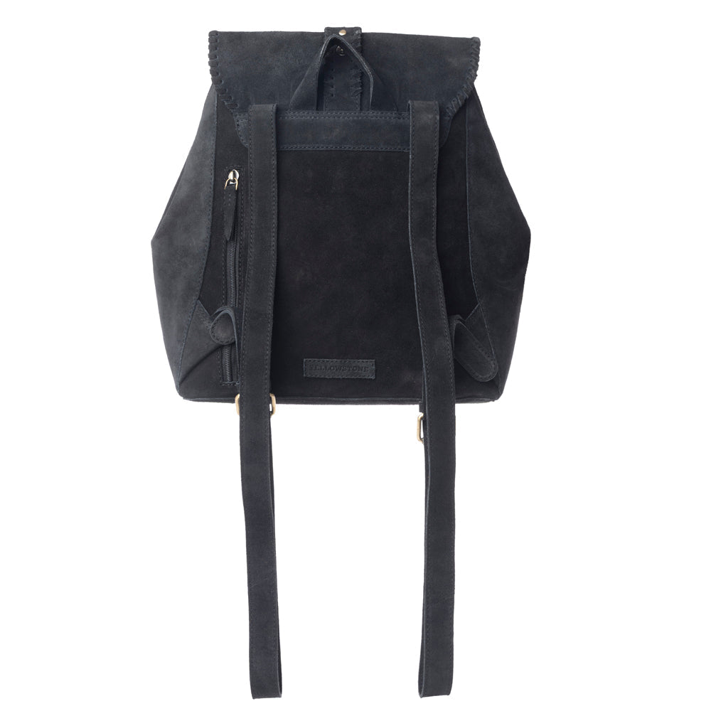 Sac de transport dissimulé en cuir suédé clouté Myra Yellowstone Ironwood, couleur noir ombré