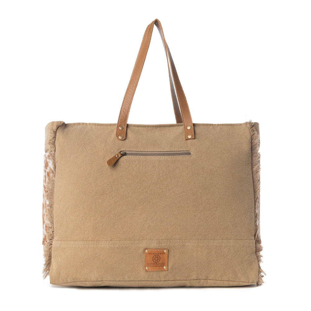 Sac Myra Cartwright en cuir repoussé, beige et blanc