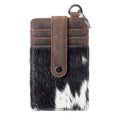 Porte-cartes Myra Roper pour femme en noir avec détail poil de veau