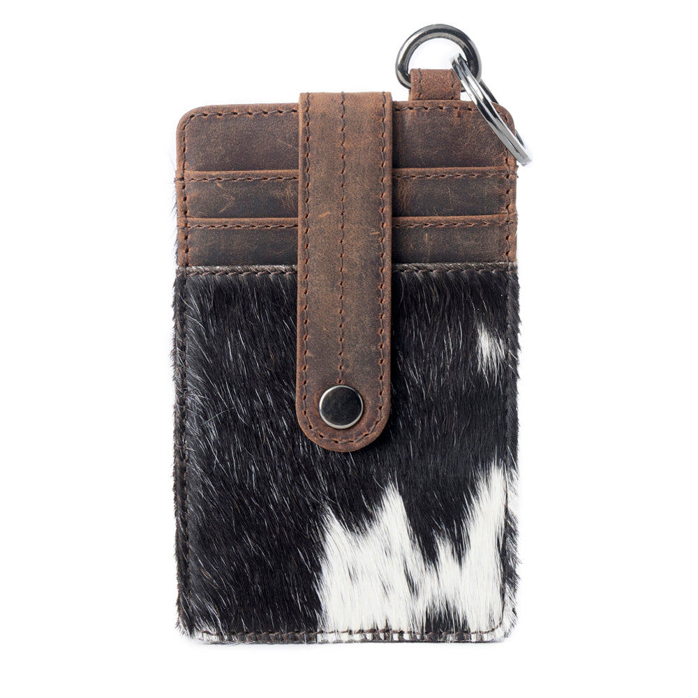 Porte-cartes Myra Roper pour femme en noir avec détail poil de veau