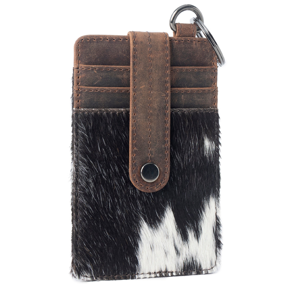 Porte-cartes Myra Roper pour femme en noir avec détail poil de veau