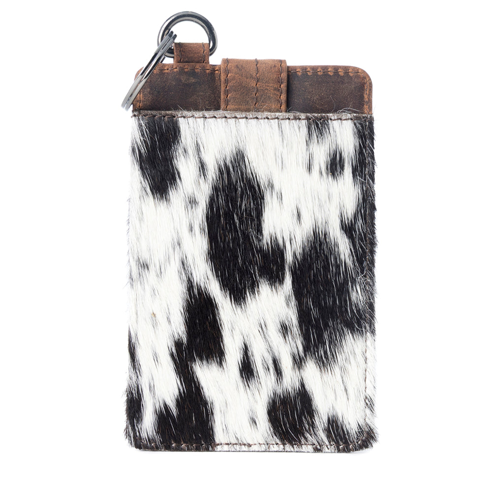 Porte-cartes Myra Roper pour femme en noir avec détail poil de veau