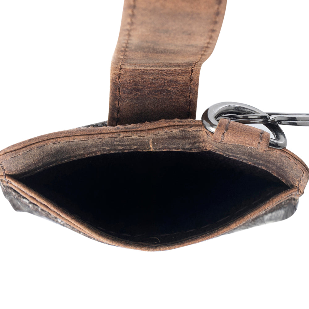 Porte-cartes Myra Roper pour femme en noir avec détail poil de veau