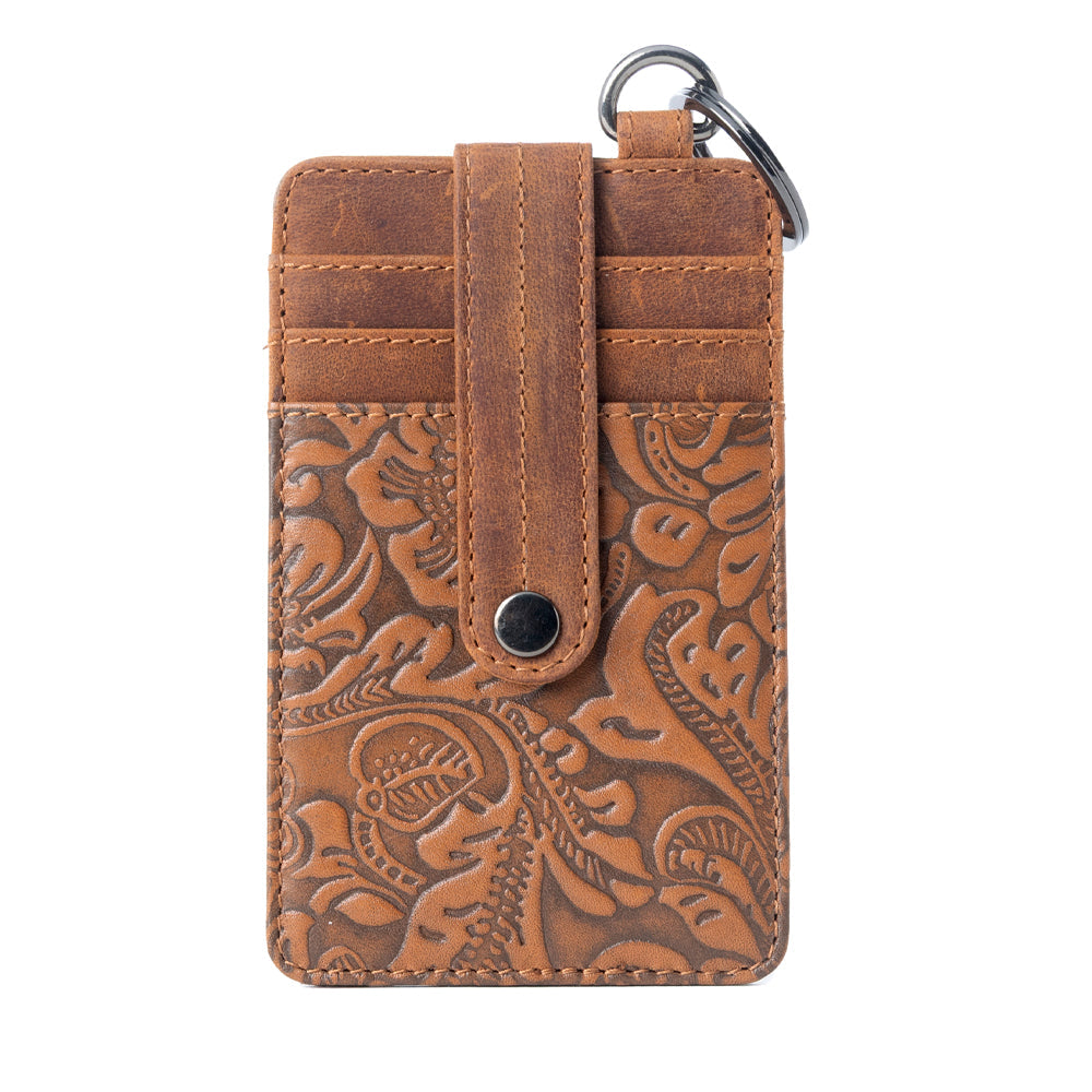 Porte-cartes Myra Roper pour femme marron avec détails embossés