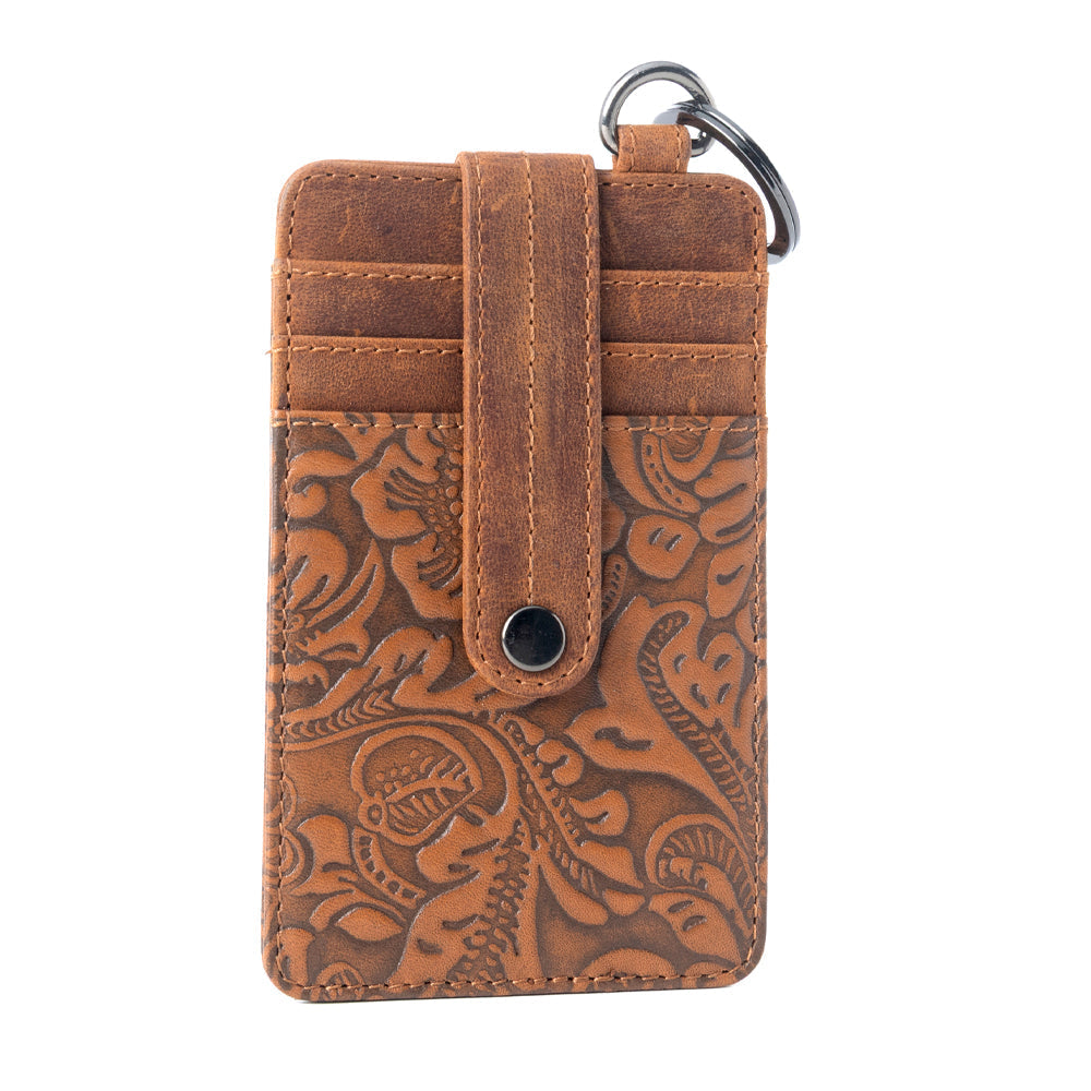 Porte-cartes Myra Roper pour femme marron avec détails embossés