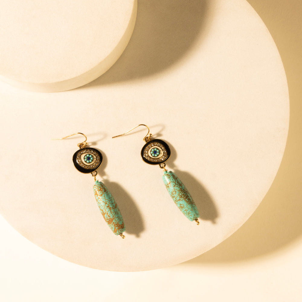 Boucles d'oreilles Myra Trail Halo en pierre turquoise