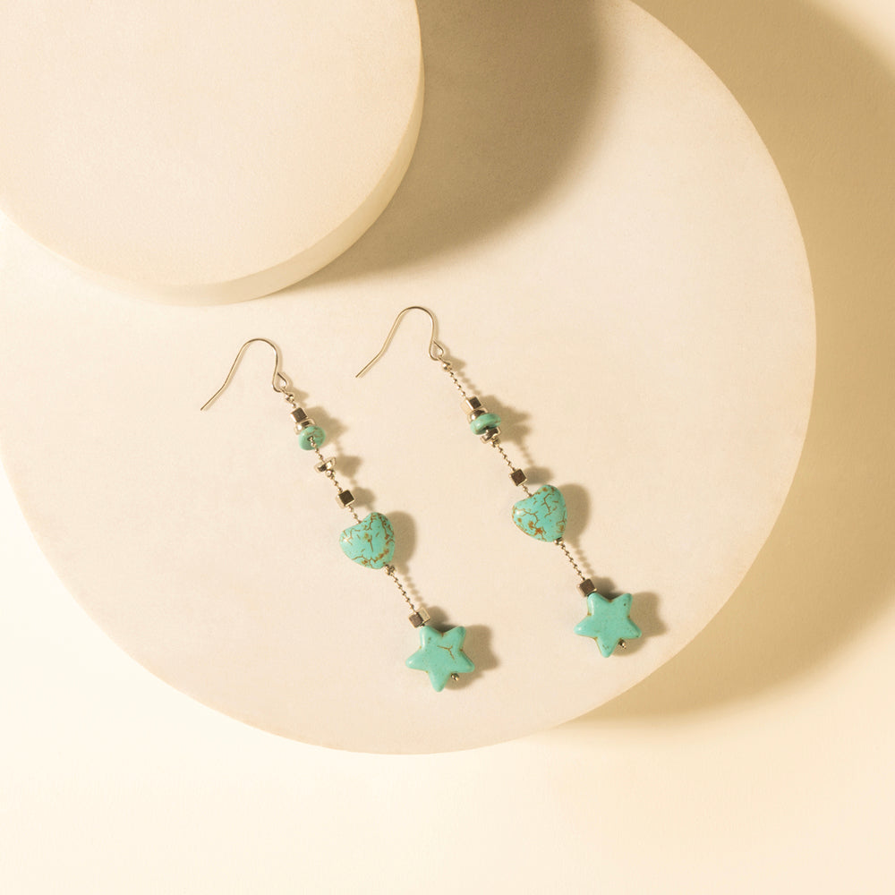 Boucles d'oreilles pendentifs Myra Dust & Sky en turquoise du désert