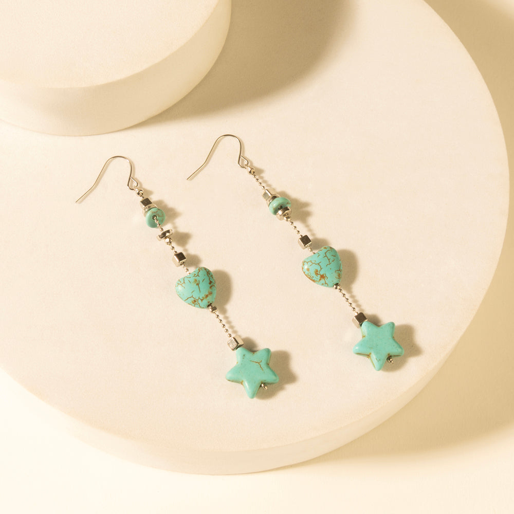 Boucles d'oreilles pendentifs Myra Dust & Sky en turquoise du désert