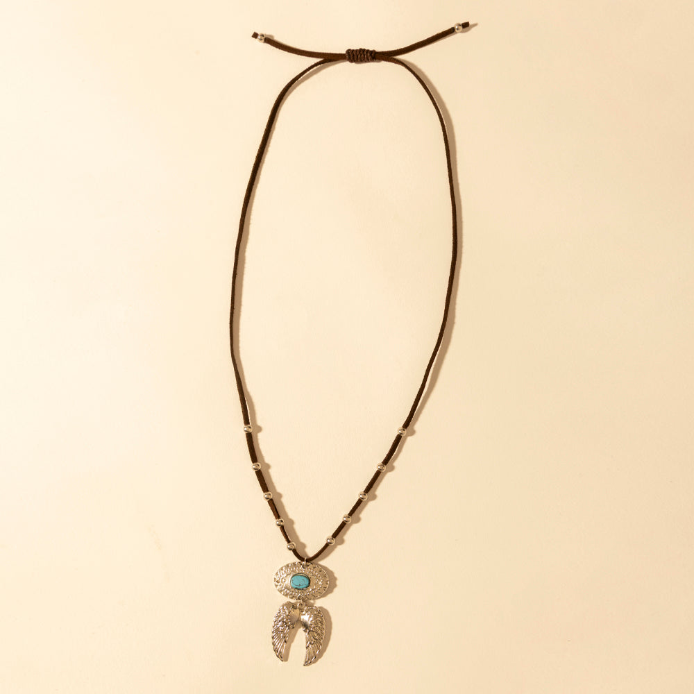 Collier de plumes Myra Windspur en turquoise du désert