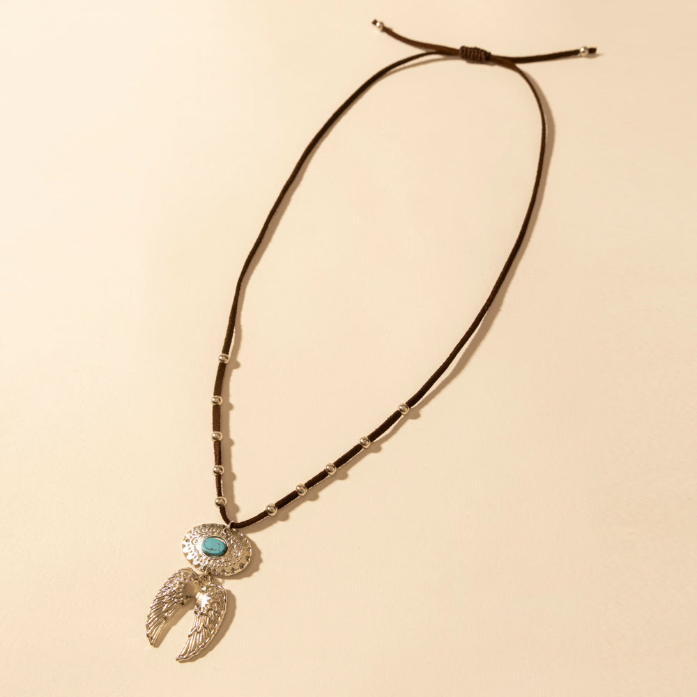 Collier de plumes Myra Windspur en turquoise du désert