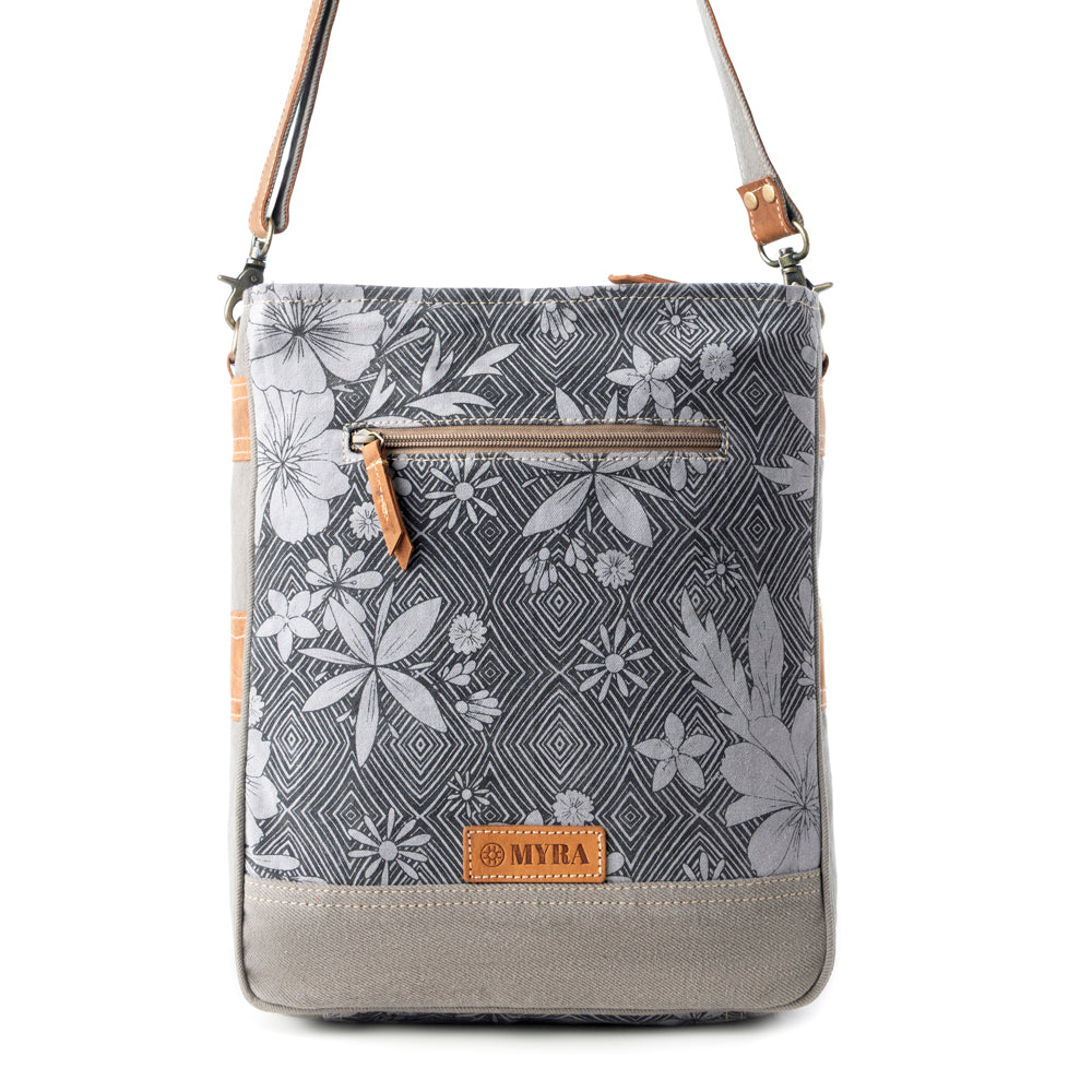 Sac à bandoulière vintage Myra Carefree Days pour femme, couleur sauge avec détails en cuir