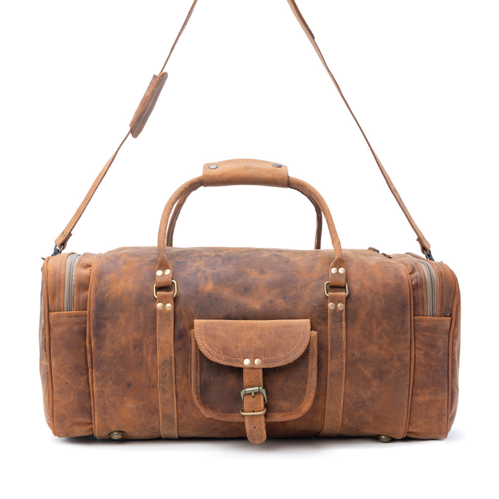 Sac de voyage Myra Redmont en cuir marron ambré