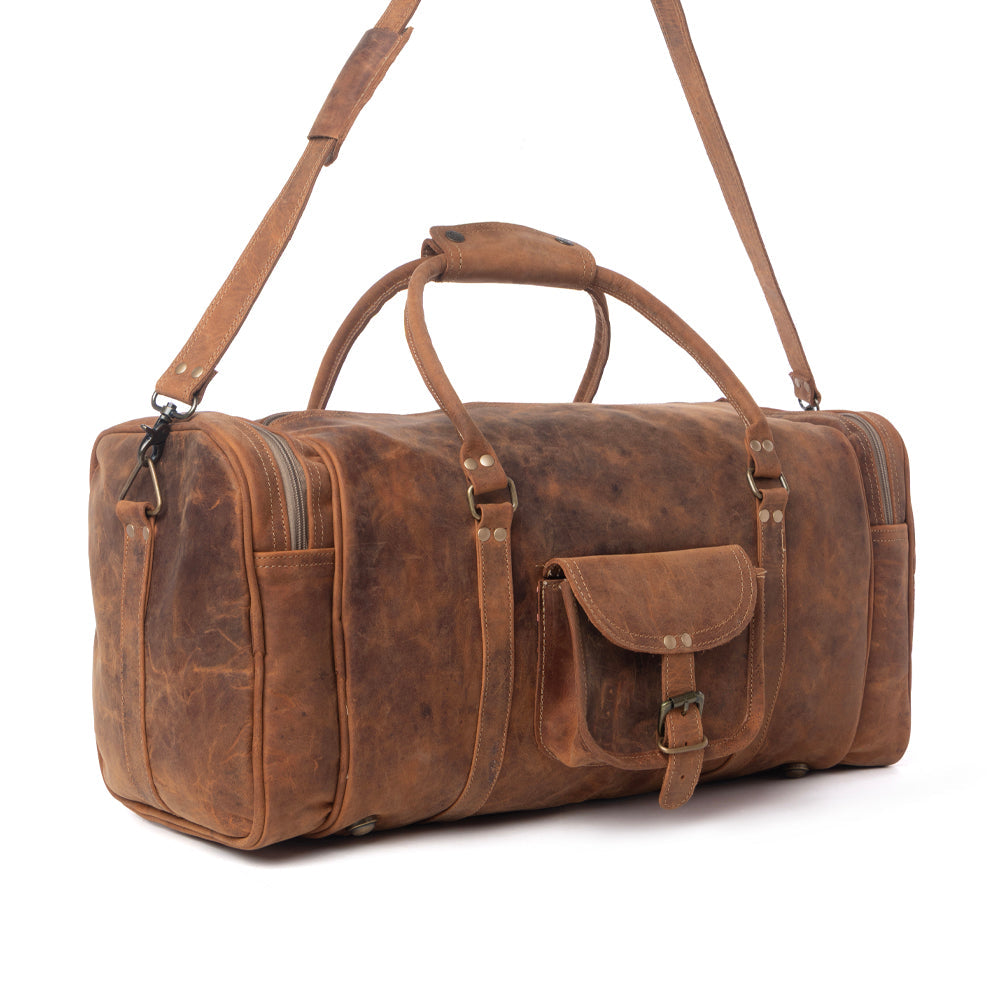 Sac de voyage Myra Redmont en cuir marron ambré